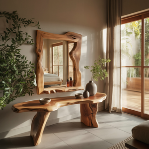 Rustic Style Live Edge Wall Mirror Entryway Bathroom And Bedroom