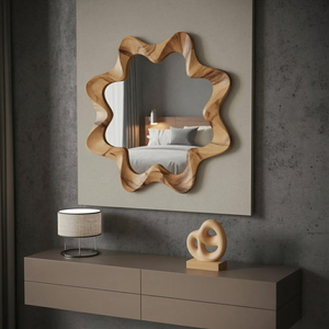 Modern Organic Wavy Flower Mirror Entryway Living Room Or Bedroom