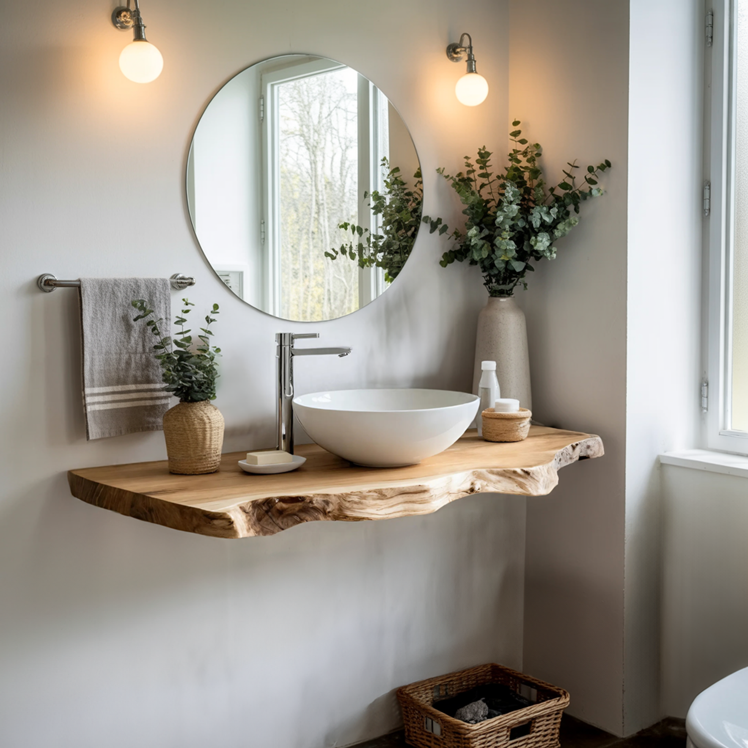 Rustic Solid Wood Vanity With Drawers For Bathroom