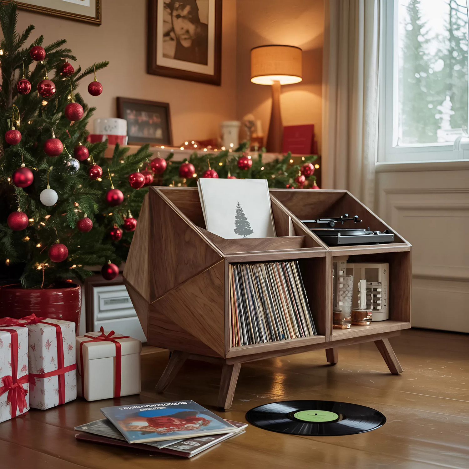 Modern Record Stand For Living Room Vinyl Storage Christmas