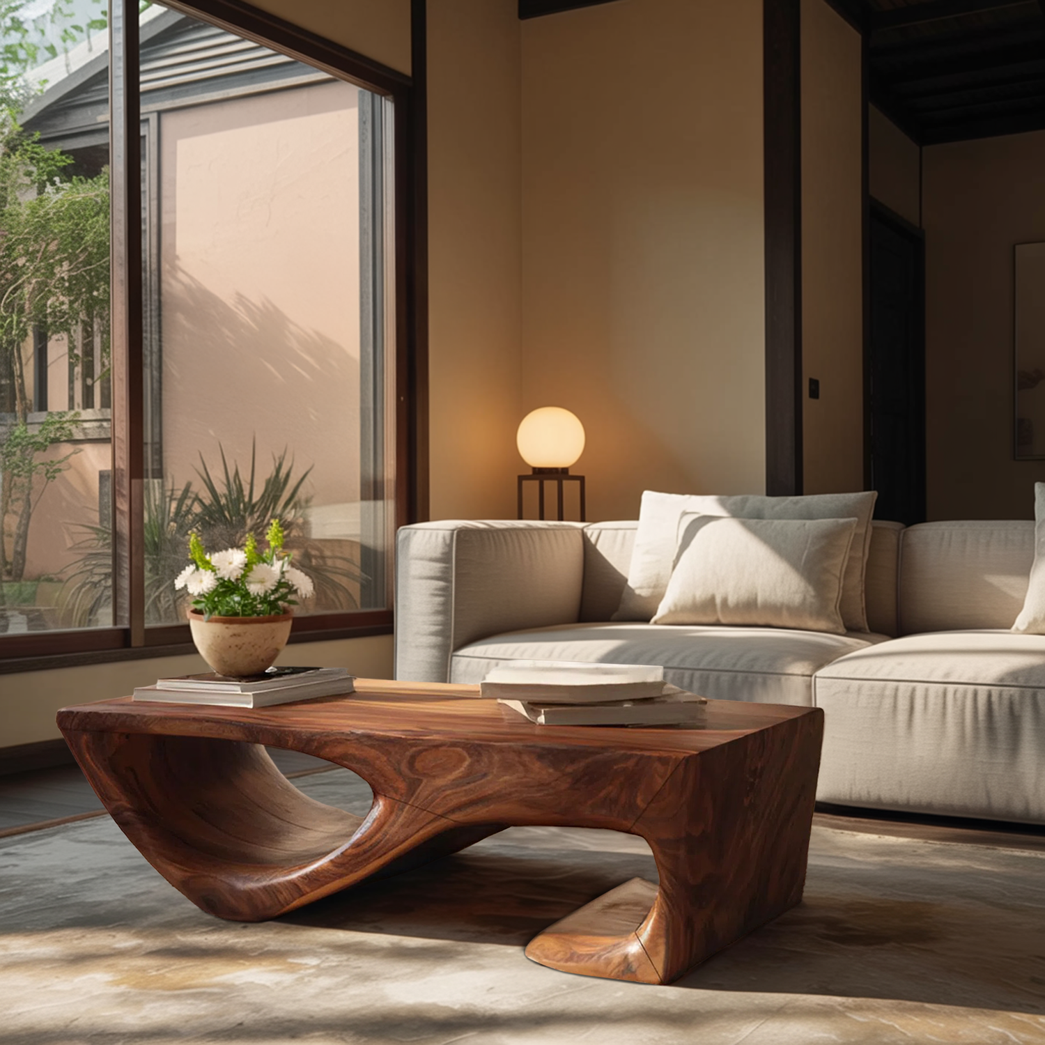Minimal Curved Coffee Table For Living Room