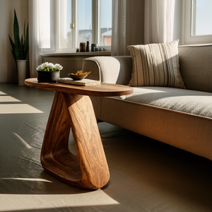 Mid Century Live Edge Side Table For Rustic Home Decor