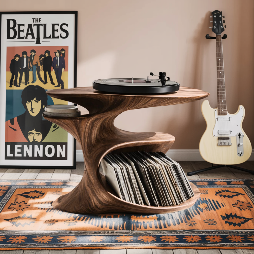 Farmhouse Record Stand Country Home Decor Style