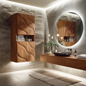 Contemporary Bathroom Cabinet Waves Design For Bathroom