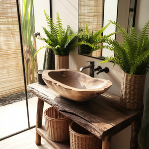 Handcrafted Wooden Vessel Sink For Timeless Bathroom Style