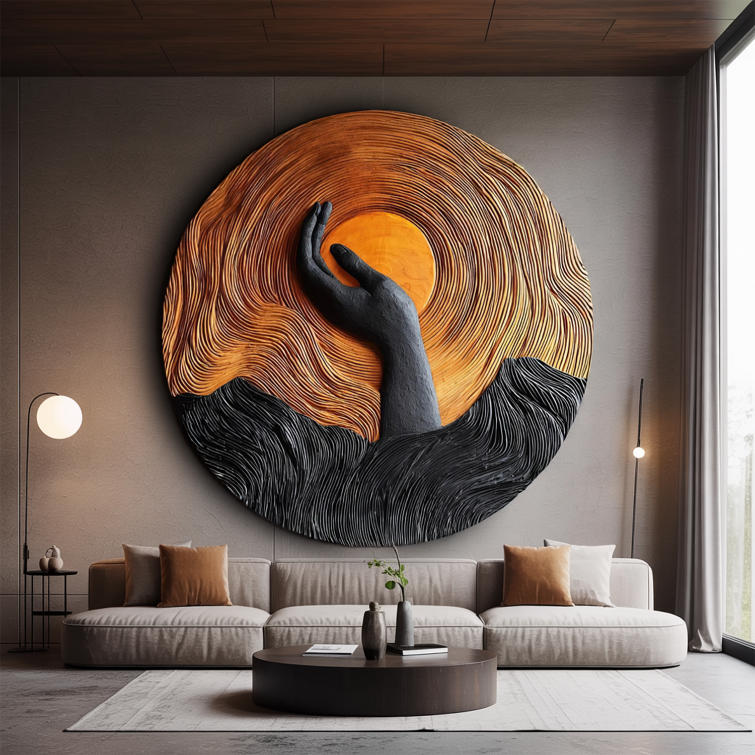 Handcrafted Solid Wood 3D Sculpture For Stylish Wall Decor