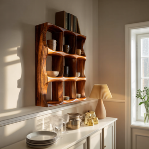 Mid Century Kitchen Wall Shelf For Cozy Cooking Space