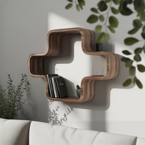 Modern Geometric Wall Mounted Bookshelf For Living Room And Office