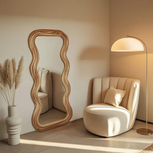 Wavy Frame Full Length Mirror Wall Mounted For Bedroom And Living Room