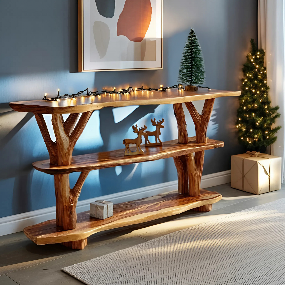 Modern Live Edge Entryway Table For Furniture Decor Holiday Gift Decoration