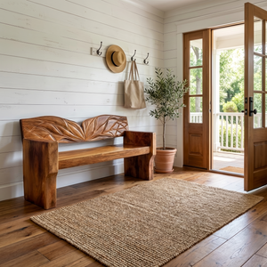 Solid Wood Entryway Bench For Natural Style Home Decor