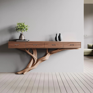 Mid Century Wooden Console Table For Living Room Contemporary Accent