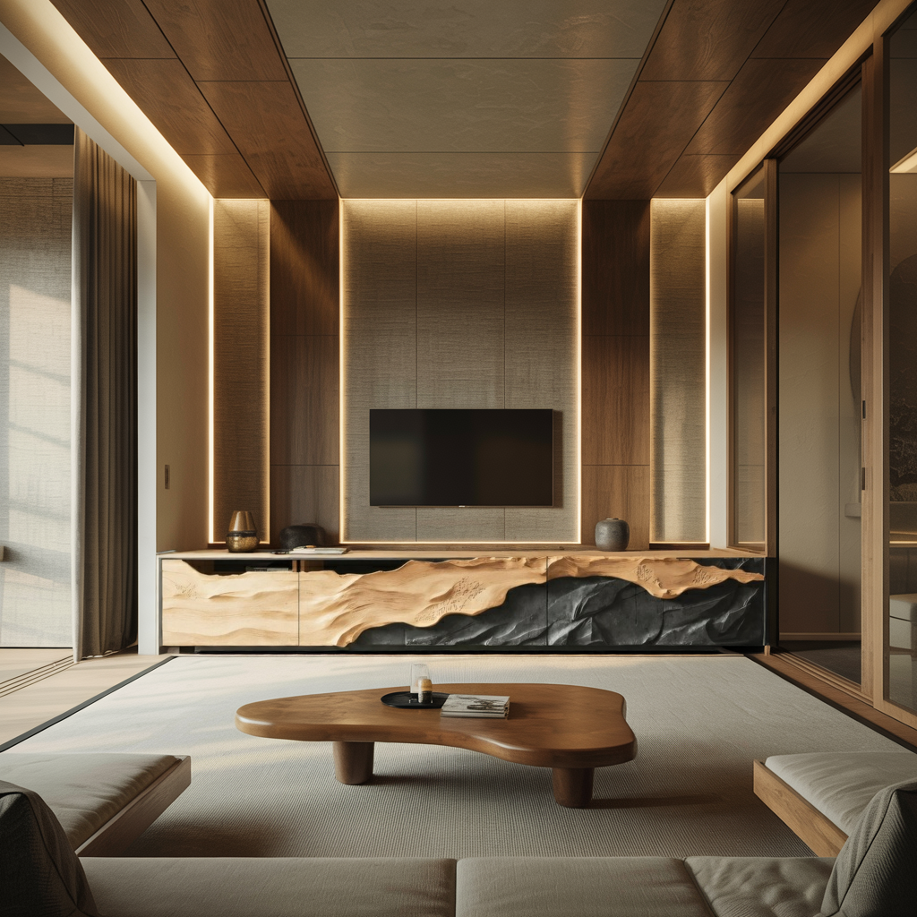 Mid Century TV Console For Modern Living Room