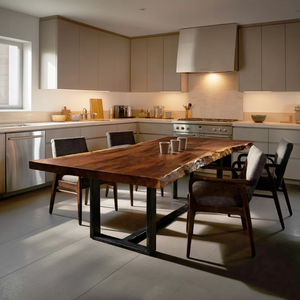 Furniture Decor Modern Live Edge Dining Table Clean Lines