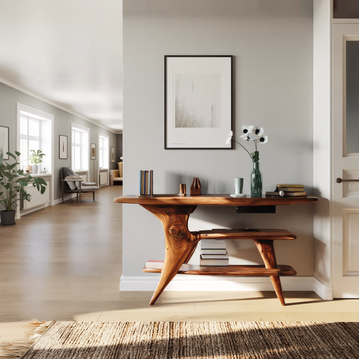 Farmhouse Live Edge Console Table For Unique Entryway Design