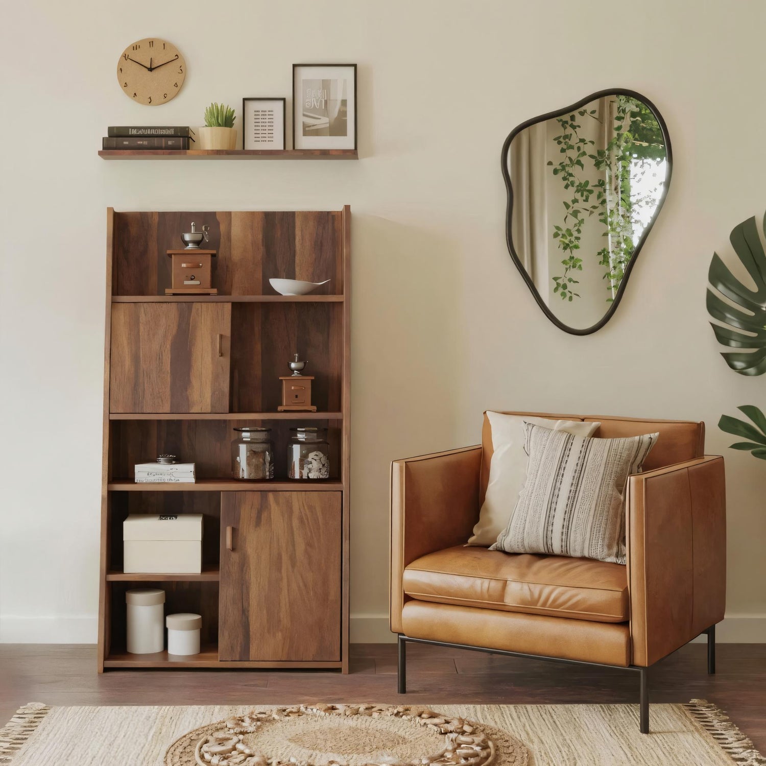 Modern Slanted Cabinet With Sliding Doors For Kitchen Entryway And Living Room
