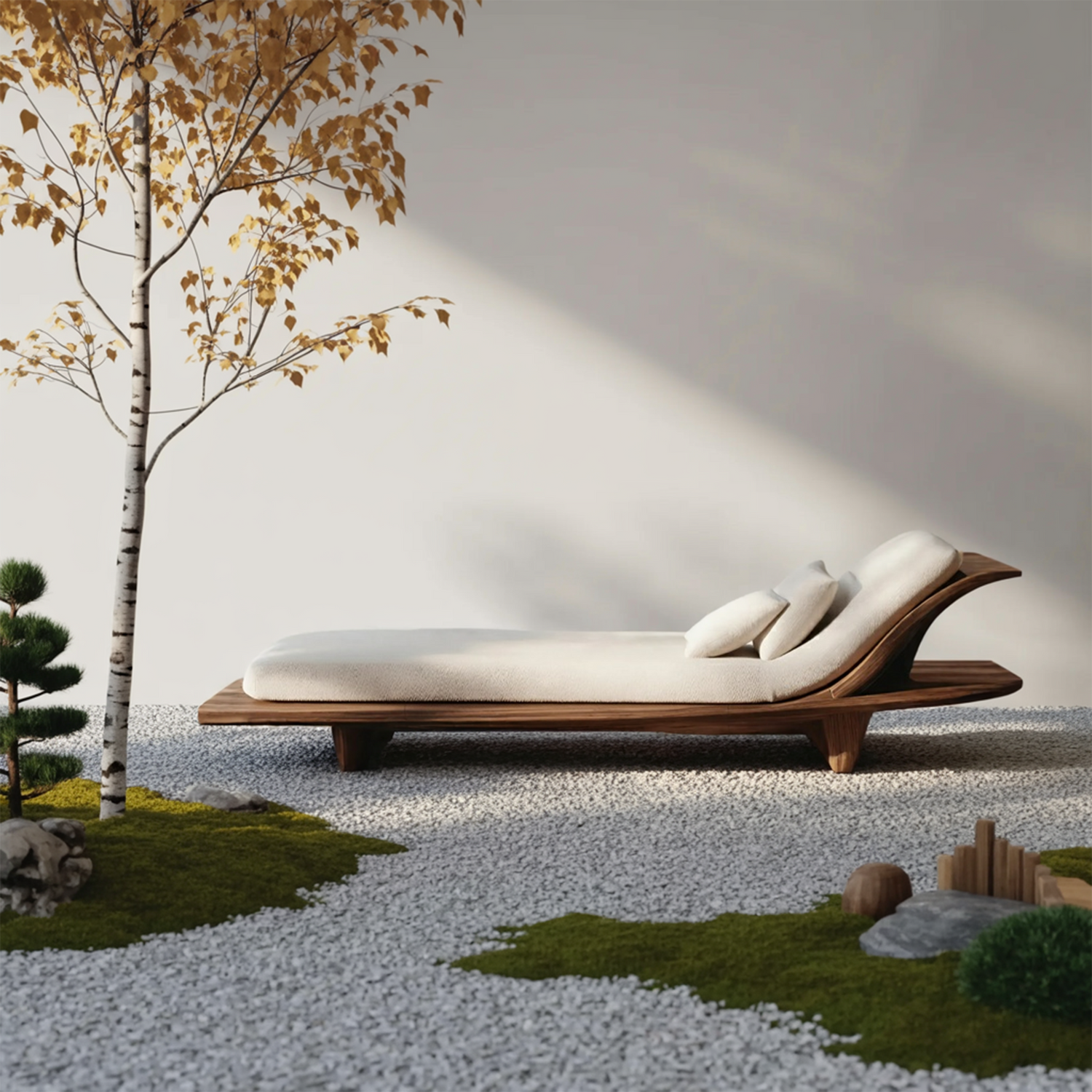 Rustic Solid Wood Garden Daybed For Bedroom Furniture Decoration