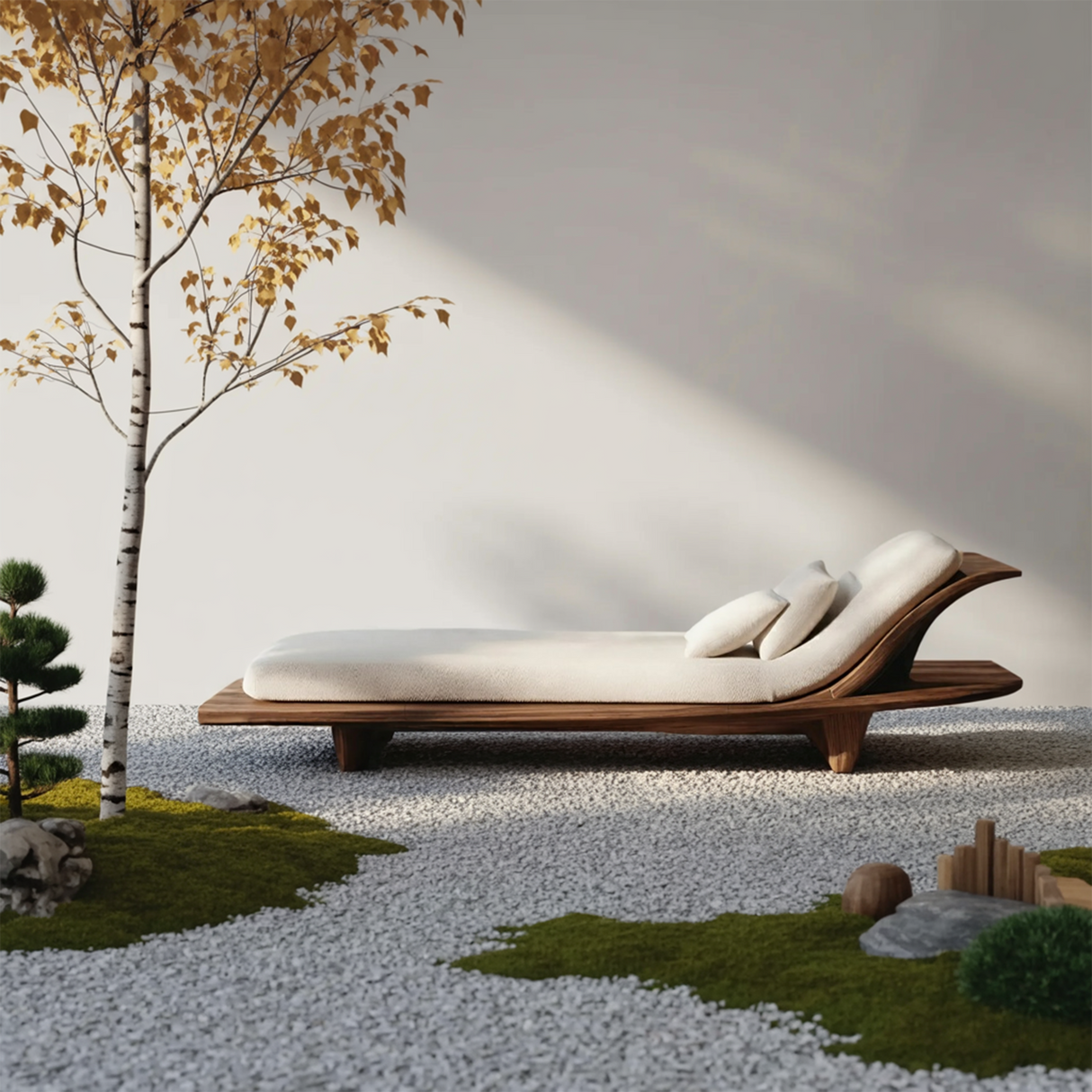 Rustic Solid Wood Garden Daybed For Bedroom Furniture Decoration