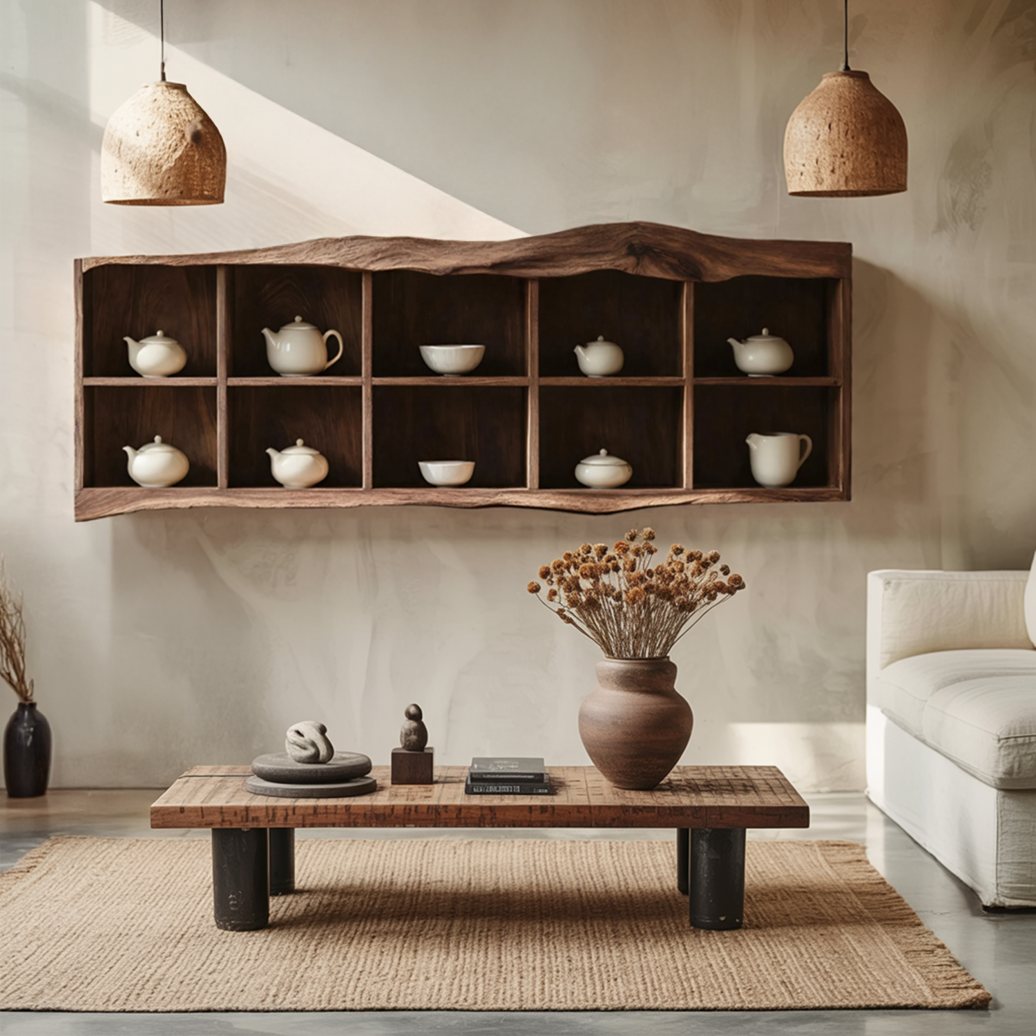 Handcrafted Live Edge Floating Shelf For Living Room Use