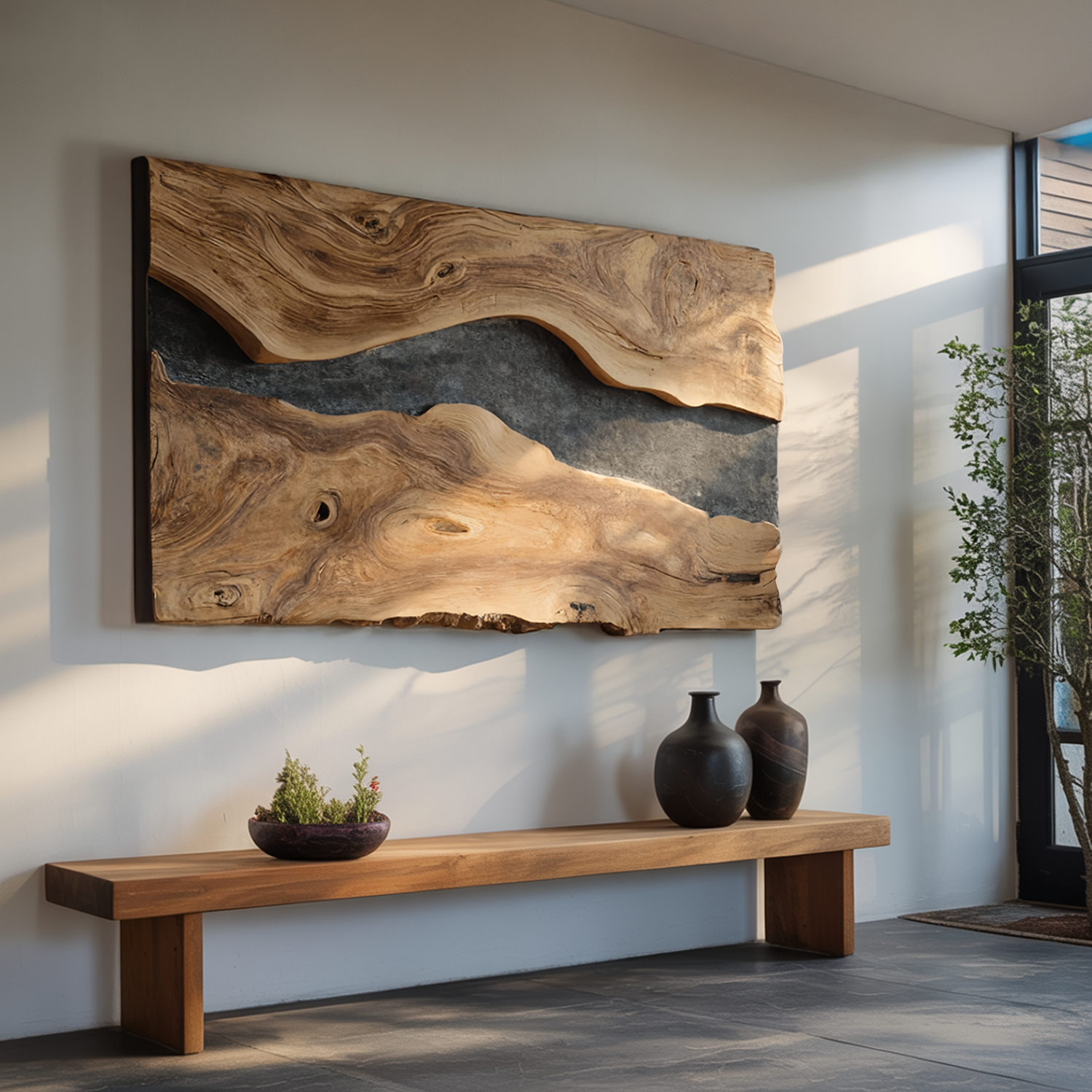 Handcrafted Modern Wooden Wall Sculpture For Home