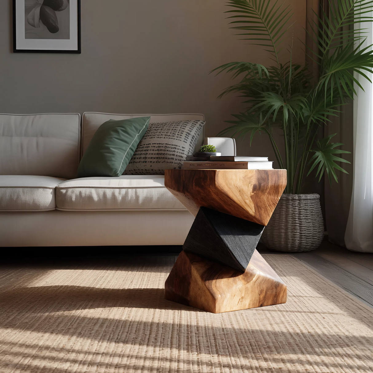 Farmhouse Wooden Side Table For Modern Farmhouse Decor