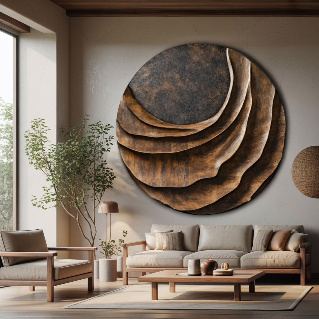 Farmhouse Wood Wall Sculpture For Living Room Interior