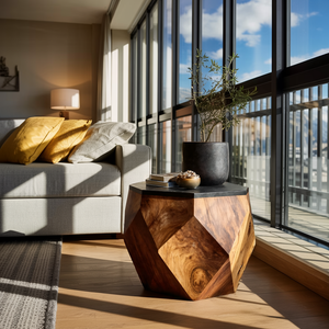Farmhouse Live Edge Side Table For Entryway Furniture