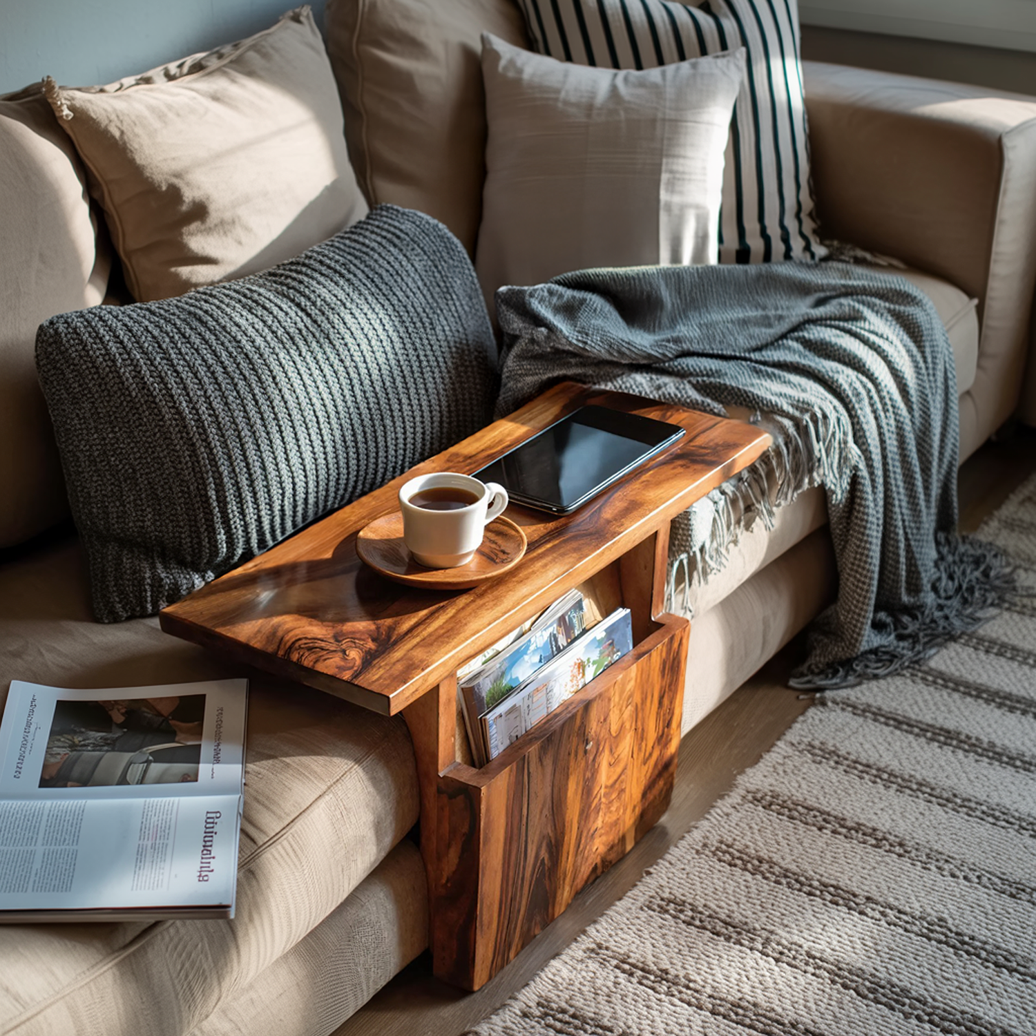 Modern Live Edge Armrest For Elegant Living Room