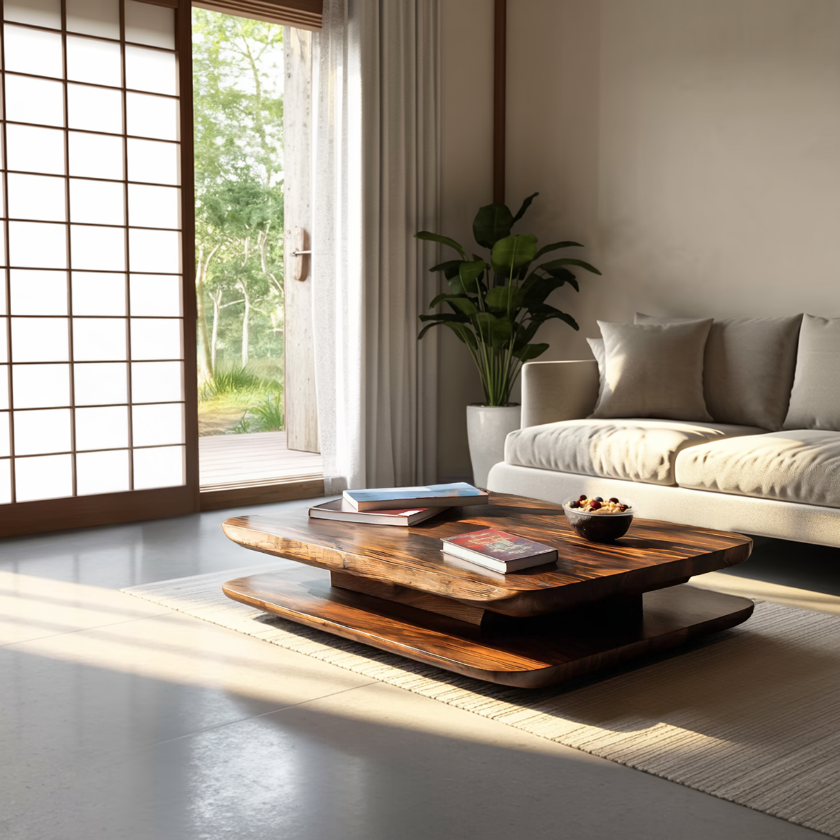 Minimalist Coffee Table Two Layers For Living Decor