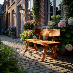 Modern Outdoor Wooden Bench For Garden And Patio