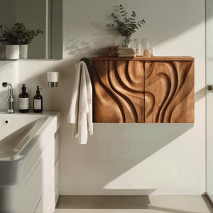 Modern Hand-Carved Bathroom Cabinet For Bathroom