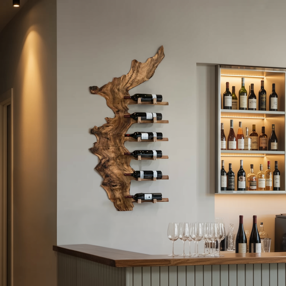 Farmhouse Solid Wood Wine Rack For Entryway Design And Style