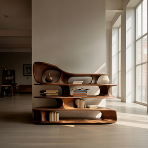 Modern Sculptural Standing Shelf For Living Room