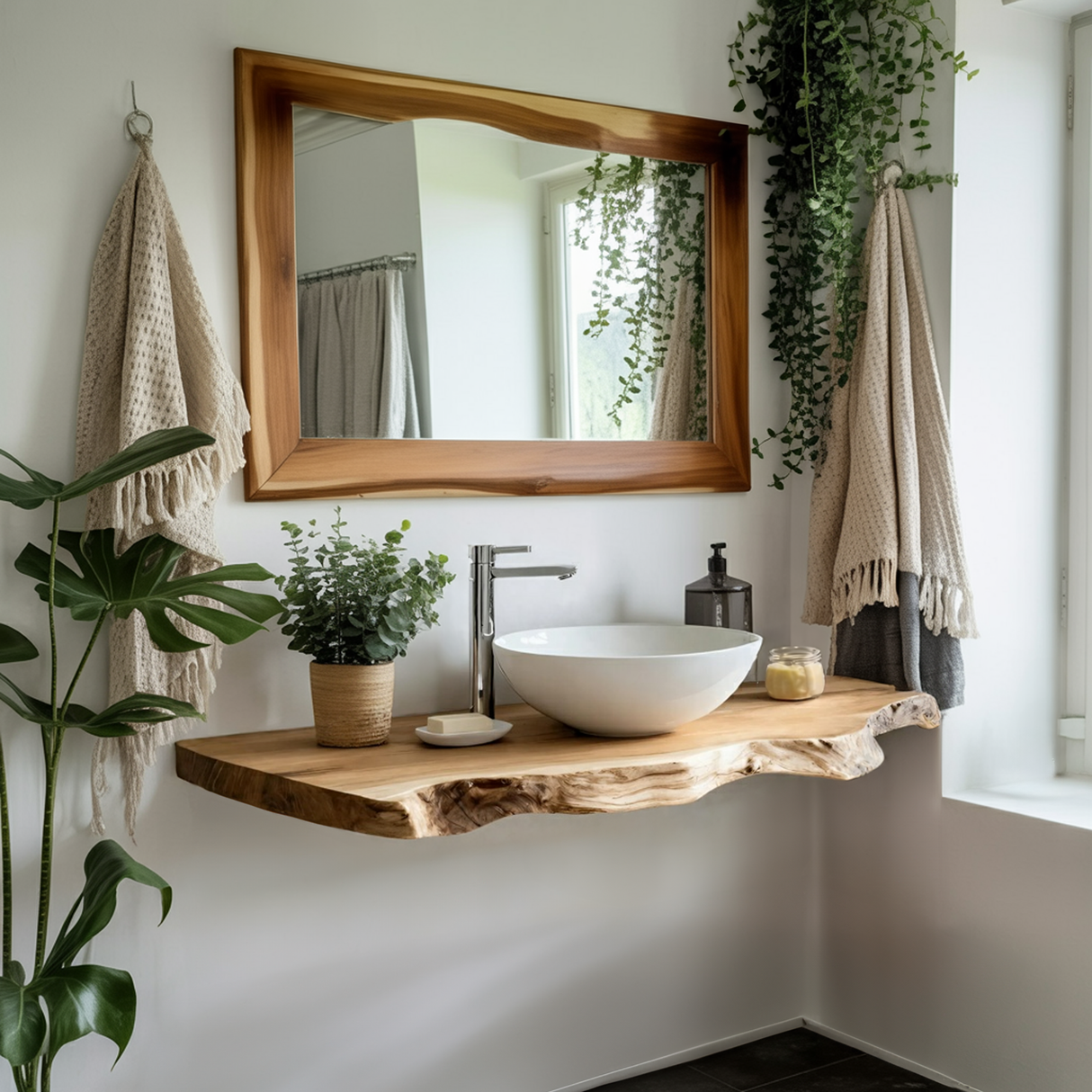 Rustic Solid Wood Vanity With Drawers For Bathroom