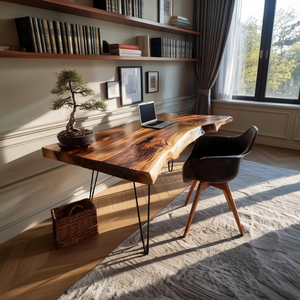 Handcrafted Solid Wood Desk For Bedroom Decor