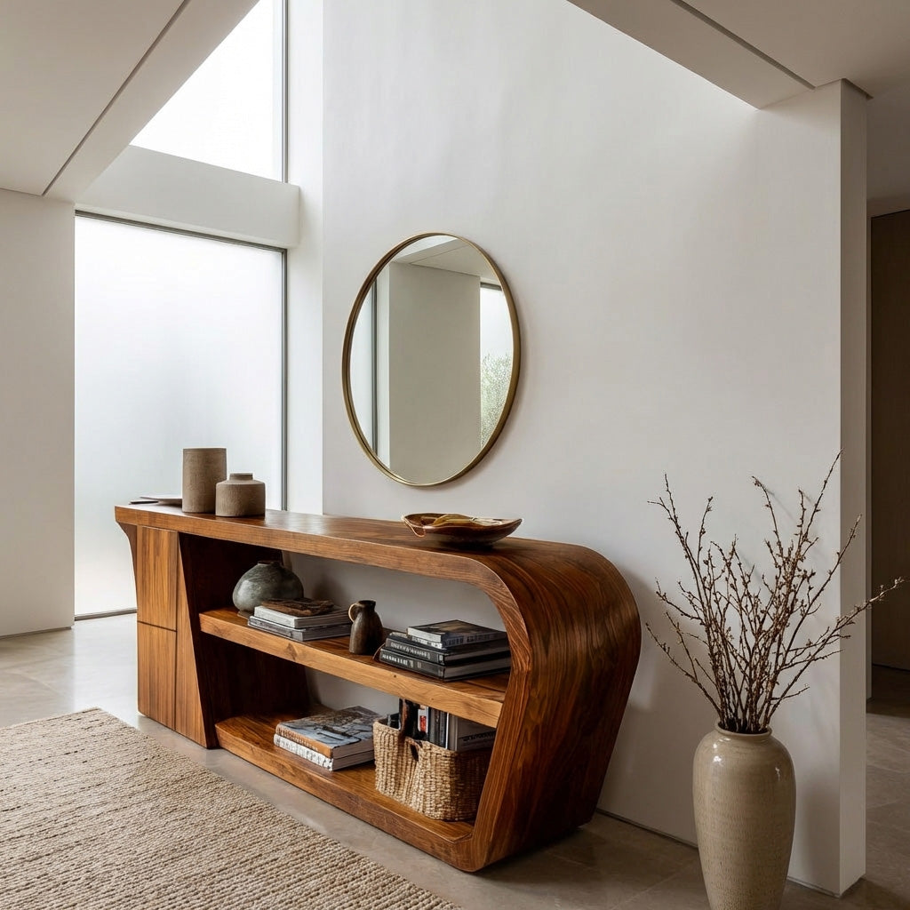Minimalist Wood Console Table For Living Room Styles