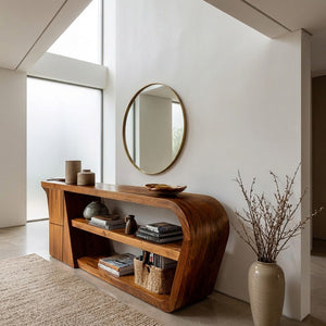 Minimalist Wood Console Table For Living Room Styles