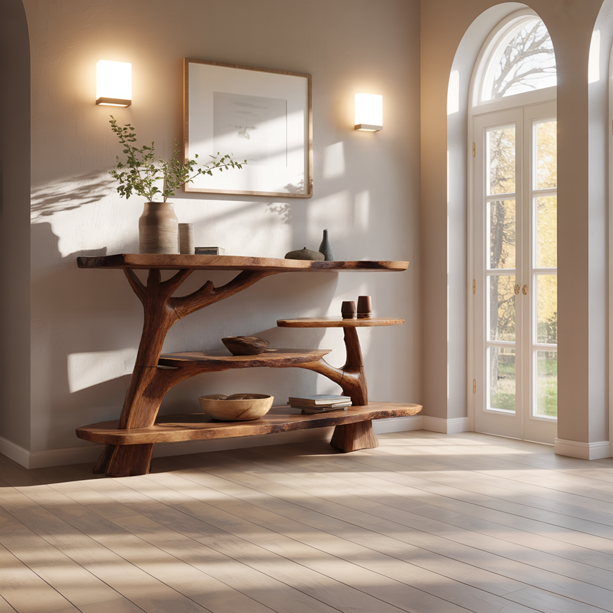 Farmhouse Solid Wood Console Table For Entryway Furniture Decor