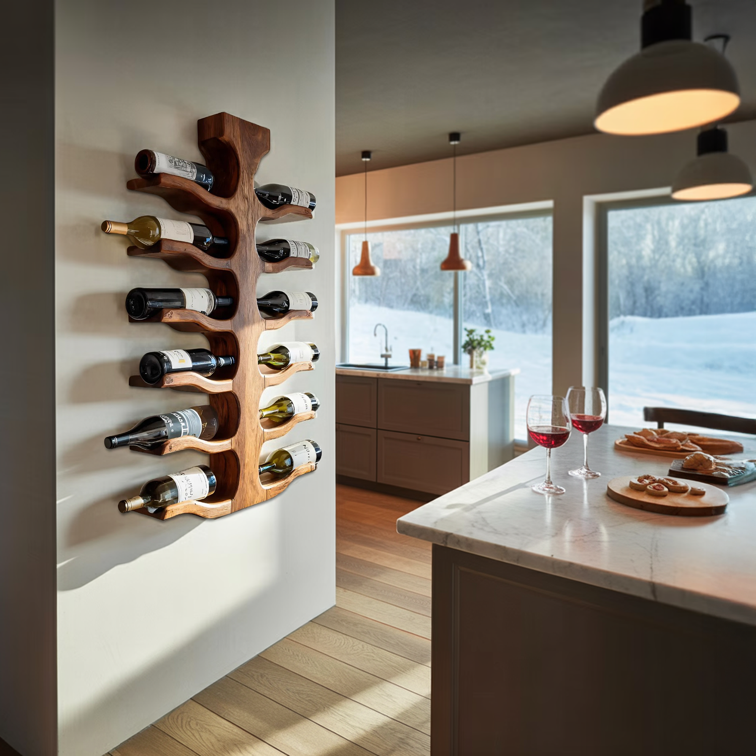 Modern Wall Mounted Wine Rack For Bar Storage Decor