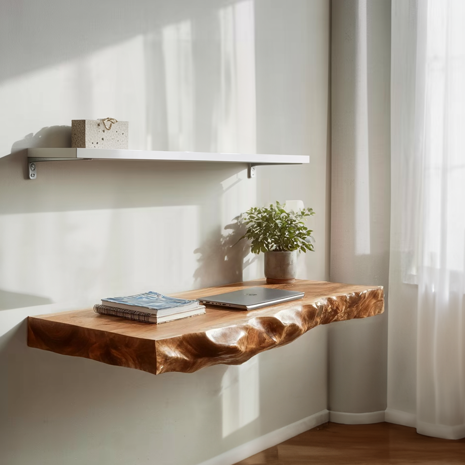 Minimalist Organic Wall Mounted Desk For Home Office