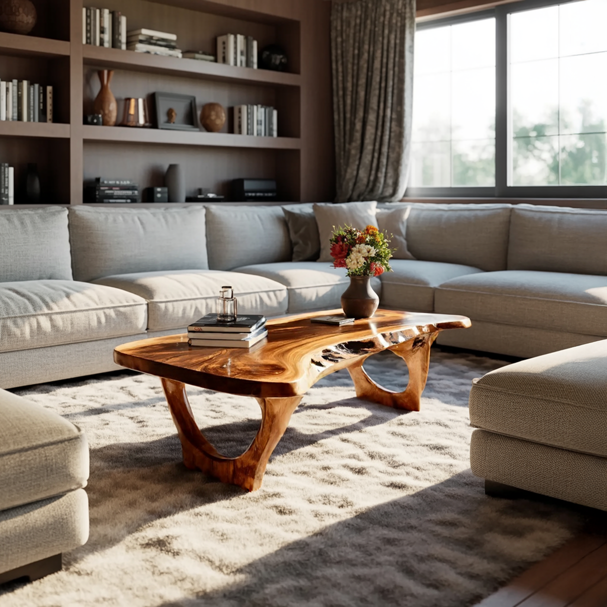 Contemporary Coffee Table Live Edge Design For Living Room
