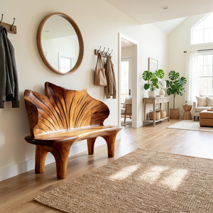 Minimalist Live Edge Entryway Bench For Modern Hallway