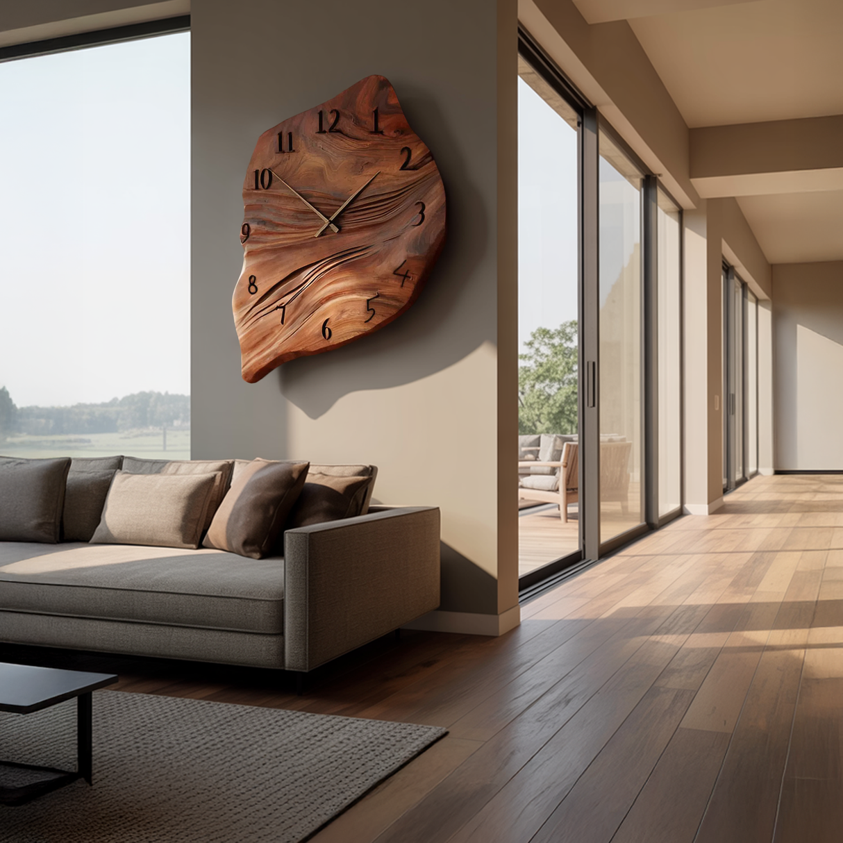 Minimalist Wall Clock Organic Shape Clock For Living Room