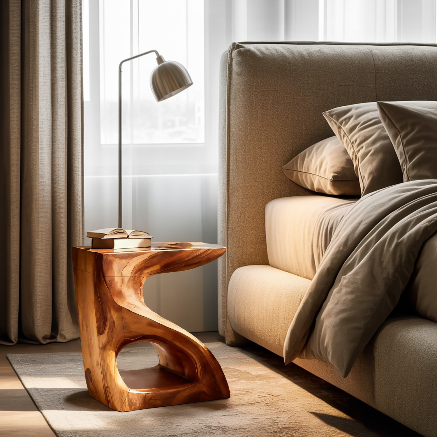 Modern Sculptural Side Table For Home Decor