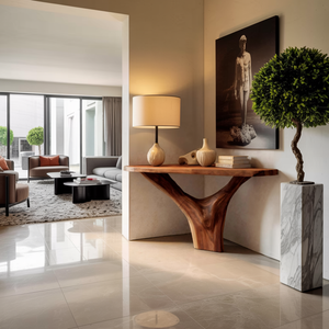 Modern Live Edge Console Table Solid Wood Artistic For Living Room