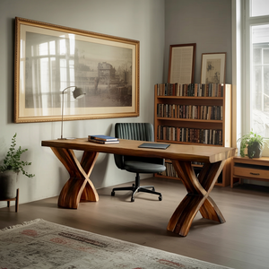 Mid Century Solid Wood Desk For Small Room Home Office