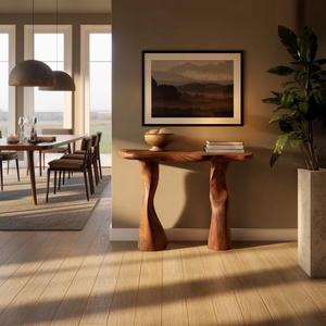 Modern Solid Wood Console Table Sculptural Live Edge For Furniture Decor