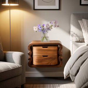 Sculptural Floating Nightstand For Modern Bedroom