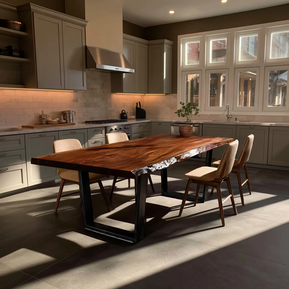 Dining Room Farmhouse Solid Wood Dining Table Warm Grain