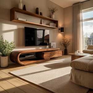 Organic Curved TV Cabinet For Modern Home